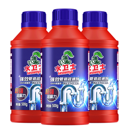 水卫士管道疏通剂500g*3瓶 下水道疏通剂强力溶解马桶厨房除臭剂水卫仕