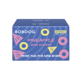 巴布豆（BOBDOG）【老爸抽检】新菠萝纸尿裤M号84片(4.5-8.5KG)尿不湿 超薄透气