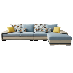 全友家居现代简约家用大户型贵妃转角沙发客厅实木架布艺沙发政府补贴