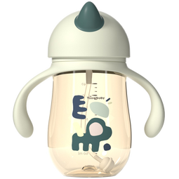 taoqibaby学饮杯鸭嘴杯婴儿奶瓶吸管杯儿童水杯PPSU防漏防摔宝宝水杯 青芥绿-260ml【吸管】