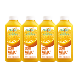 味全900ml饮料复合果蔬汁冷藏饮料家庭装分享4瓶送礼品聚会 橙汁4瓶