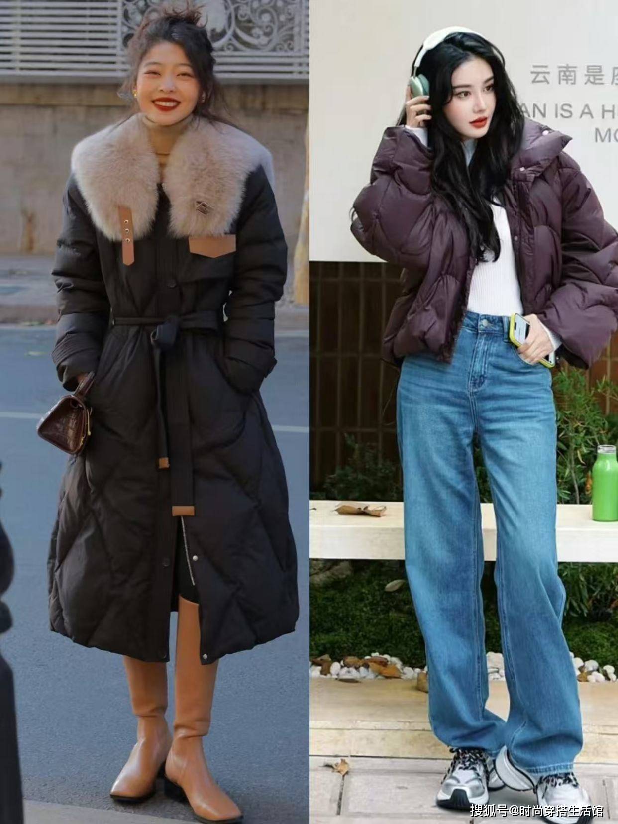 降温后：羽绒服下面别穿裙子，冬天这样穿时髦高级，美得移不开眼