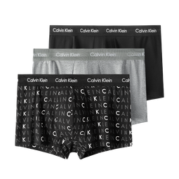 Calvin Klein CK 男士平角内裤套装 3条装 U2664G 送男友礼物 YKS字母黑灰 M