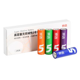 京选京东自有品牌 5号彩虹碱性电池10节单色装 血压计/遥控器/电子锁/体脂称/鼠标【单件包邮】