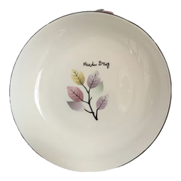 陶瓷盘子家用创意菜盘五彩叶8英寸菜盘 五彩叶8英寸圆盘2个装