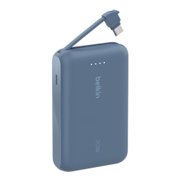 贝尔金（BELKIN）【3C及多国认证】充电宝自带线手机移动电源适用苹果iPhone便携1万毫安PD快充20W可上飞机