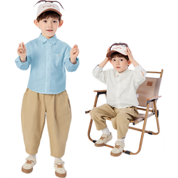 巴拉巴拉童装男童长袖衬衫儿童上衣2025新春装学院风百搭209125102101