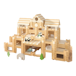 时光学鲁班榫卯积木儿童玩具房子积木拼搭游戏木制玩具男孩女孩生日礼物