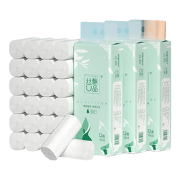 丝飘无芯卷纸4层700g/提加厚卫生纸家用 宿舍厕所手纸整箱批发纸巾 4层 58g/卷*12卷