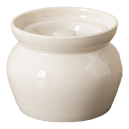 瓦罐炖盅煨汤罐陶瓷隔水蒸家用煲汤陶瓷罐带盖沙县小吃老式炖盅 米黄色单个 450ml 直径11高度9