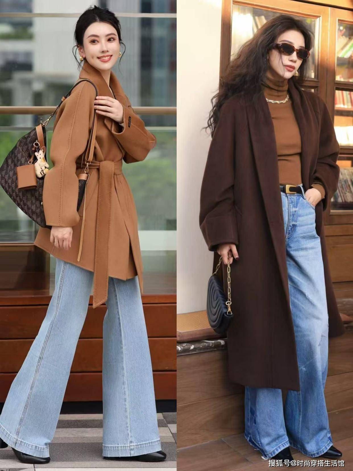 “大衣+牛仔裤”=今冬王炸组合，洋气保暖又高级，照着穿美爆了
