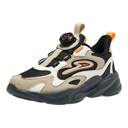 鸿星尔克儿童鞋男童鞋跑鞋中大童春秋新款青少年休闲鞋儿童运动鞋 正黑/浅亚麻-偏小1码 33