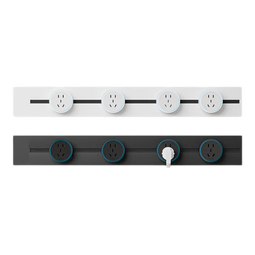 USP国际电工可移动轨道插座家用厨房一体式插座餐边柜明装超长插座大功率轨道 30厘米+2五孔适配器（白色）