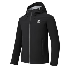 乔丹QIAODAN山神pro冲锋衣外套男运动风衣户外登山防风防雨水连帽夹克 黑色 【单冲硬壳】 XS