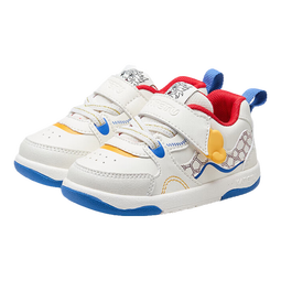 卡特兔学步鞋婴儿男宝宝秋季童鞋机能鞋入园鞋女童幼儿园软底小白鞋 白蓝红 19 内长12.0cm 脚长11.0-11.5