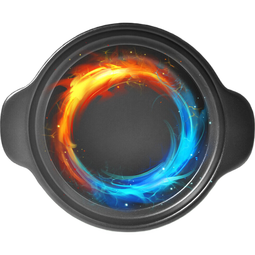 康巴赫同厂砂锅煲仔饭小炖锅耐高温不开裂燃气灶陶瓷锅汤锅 黑锅橙盖 1.8L