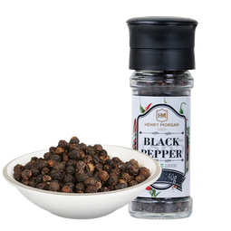 亨利摩根进口海盐黑胡椒粒研磨瓶健身轻食西餐牛排烤肉现磨腌料撒料香辛料 黑胡椒粒40g*1瓶