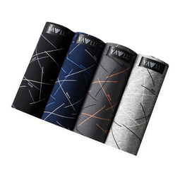 雅鹿内裤男纯色棉质男士内裤宽松大码舒适抑菌平角内裤裤衩 棉内裤A 4条 L （建议体重75-95斤）