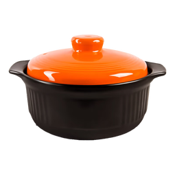 康舒砂锅家用炖锅煲汤陶瓷煲仔饭耐高温干烧不裂沙锅炖汤锅煲仔饭 黑橙（家用3-5人） 3300ml