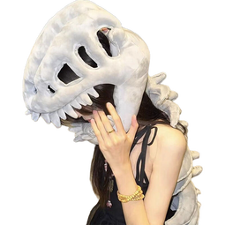 乐英奇中华恐龙骨架毛绒玩具公仔穿戴空骨架玩偶鹿晗同款儿童搞怪外骨骼 恐龙骨架 95厘米-【短尺寸】头套一样大骨架短