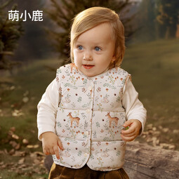 欧孕（OUYUN）儿童马甲秋冬外穿新款婴儿宝宝男童马甲保暖加厚坎肩 萌小鹿 80cm