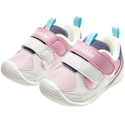 基诺浦（ginoble）童鞋25冬新婴儿学步鞋加厚保暖男女宝宝鞋子GB2501 粉色_棉白_夜影蓝 18 110mm 适合脚长106-115mm