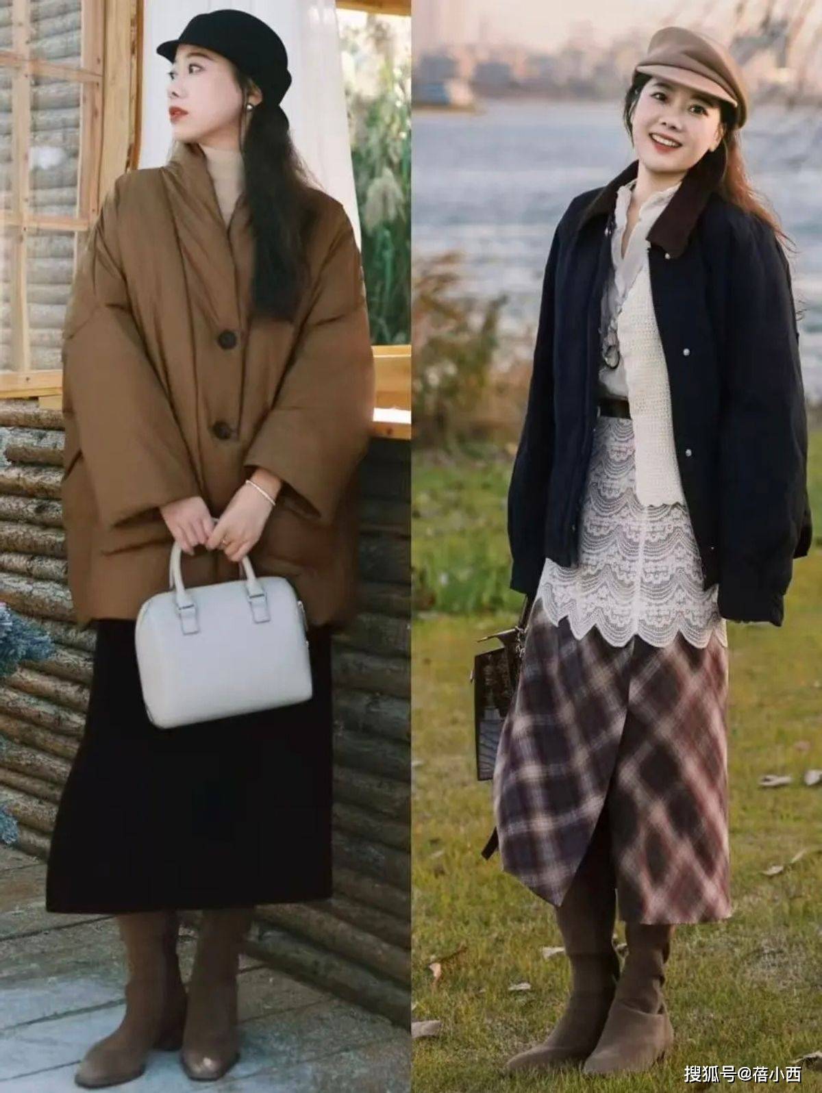 今年火了一种新穿法，叫“裙中靴”，时髦保暖又高级，照搬太美了