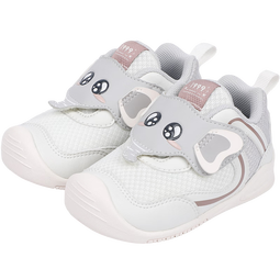 江博士秋季男女童卡通幼儿步前鞋 透气休闲学步鞋 可爱宝宝健康鞋 米/灰 19 脚长约10.7-11.3