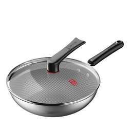 康巴赫炒锅蜂窝不粘锅家用食品级不锈钢锅电磁炉燃气灶通用炒菜锅 【小家首选】爆款 30cm