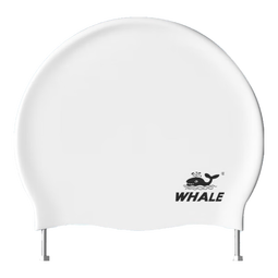 鲸鱼时尚硅胶泳帽男女通用舒适不勒头到弹性游泳帽子长发加大游泳运动 硅胶宁静白(中号52-58cm)