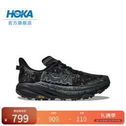 HOKA男女款冬季飞速羚羊6防水越野跑步鞋SPEEDGOAT 6 GTX 户外 黑色/太空灰-女 36