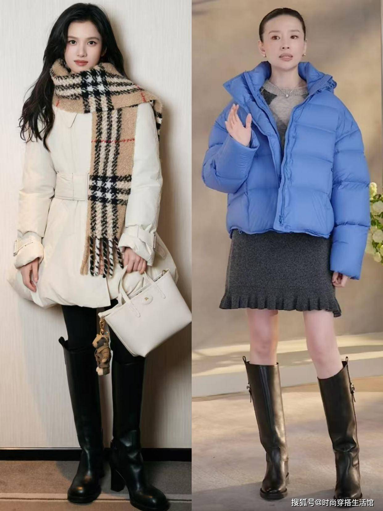 今年不流行雪地靴了，“羽绒+长筒靴”才是最正确打开方式，好美