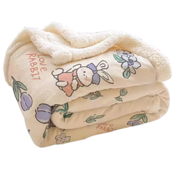 高睿毛毯午睡盖毯办公室空调毯沙发盖毯小毯子羊羔绒学生宿舍被子加厚 碎花狗【A类面料可盖可铺】 【午休毯】1.0*1.5m【双层加厚】