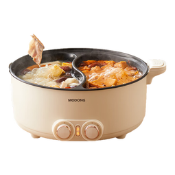 摩动（modong）【抖音同款爆款】鸳鸯锅电火锅专用锅加热锅家用多用途电煮锅6L不粘锅分区独立控温 MD-HGE06