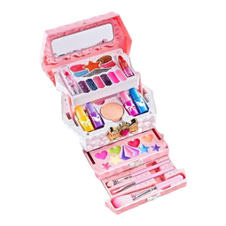 贝初众儿童专用化妆品套装玩具女孩3-6岁化妆盒6-10周5女童小孩生日礼物 【礼盒款】钻石化妆盒+娃娃+湿巾 圣诞节礼物4-5岁小女生化妆包套装7-14岁