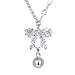 谢瑞麟（TSL）新年礼物铂金项链蝴蝶结Pt铂金颈饰女士锁骨链BF446 铂金项链（约4.2g）