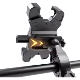 电动车摩托车防震防抖手机架电瓶车导航手机支架外卖骑手适用支架 四爪【车把款】-黑色 【电动车手机支架】