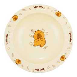 卡皮巴拉陶瓷餐盘可爱家用宿舍草帽盘蛋糕盘高颜值精致餐具碗盘 卡迪巴拉【1个装】8.5英寸草帽盘