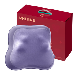 飞利浦（PHILIPS）小云朵腰部按摩仪 按摩器肩颈腿背按摩靠垫双面热敷暖腹抱枕 3115B紫 生日 新年礼物情人节礼物