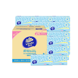 维达（Vinda）抽纸 【孙颖莎推荐】细韧3层150抽*24包M码 细腻柔韧 餐巾纸 整箱