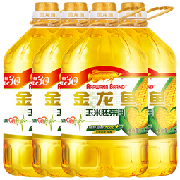 金龙鱼玉米油4L大桶装非转基因压榨家用烹饪食用油植物油批发团购 4L*4桶