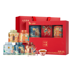 八马茶业五大名茶礼盒202g 铁观音红茶金骏眉正山小种白茶普洱 送礼