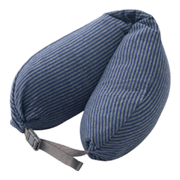 MUJI【自营限定】舒适颈部靠枕-蓝灰条纹 u型枕颈枕飞机旅行枕脖枕