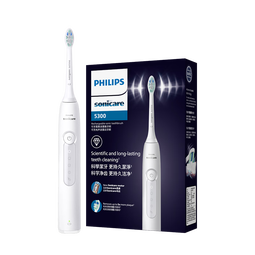 飞利浦（PHILIPS）声波电动牙刷钻石3系 5倍洁齿5种模式 刷头*2【亮白+洁净】生日礼物 送男生女友HX5181/01  白