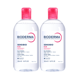 贝德玛（BIODERMA）粉水卸妆水舒妍洁肤液500ml*2 敏感肌可用温和可卸防晒保湿舒缓