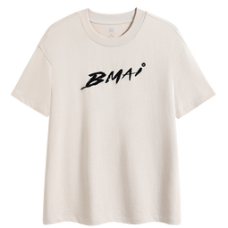 必迈（bmai）新品男女同款轻薄透气跑步文化短袖T恤柔软舒适吸湿排汗 浅卡其 L