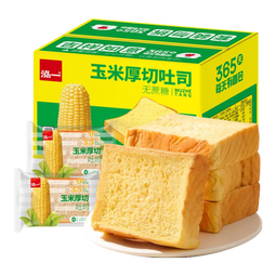 泓一厚切吐司面包1000g 早餐代餐办公室下午茶休闲零食量贩装 厚切吐司玉米味1000g