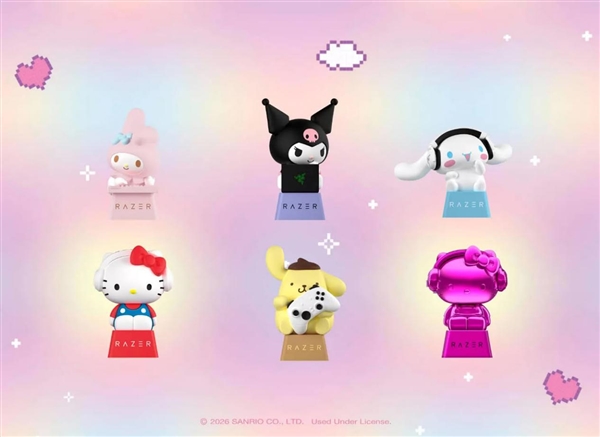 825元一套！雷蛇推出Hello Kitty盲盒键帽：镜面隐藏款概率仅4%